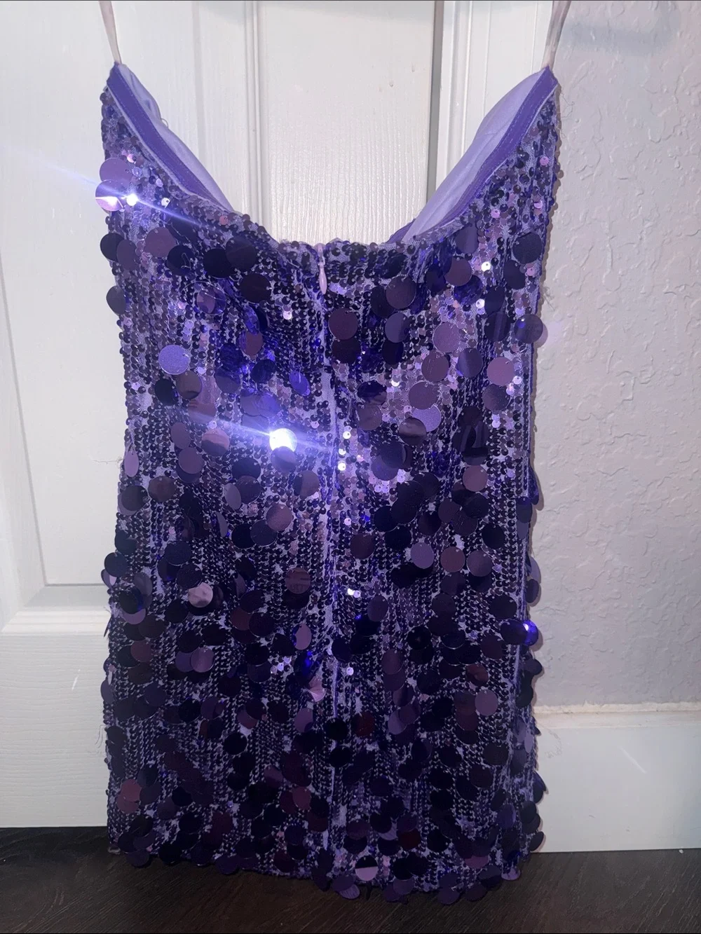 Fashion Nova Amber Sequin Mini Dress - Purple Size Small - Picture 7 of 10